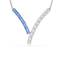 Swarovski Matrix Pendant Mixed cuts, Blue, Rhodium plated
