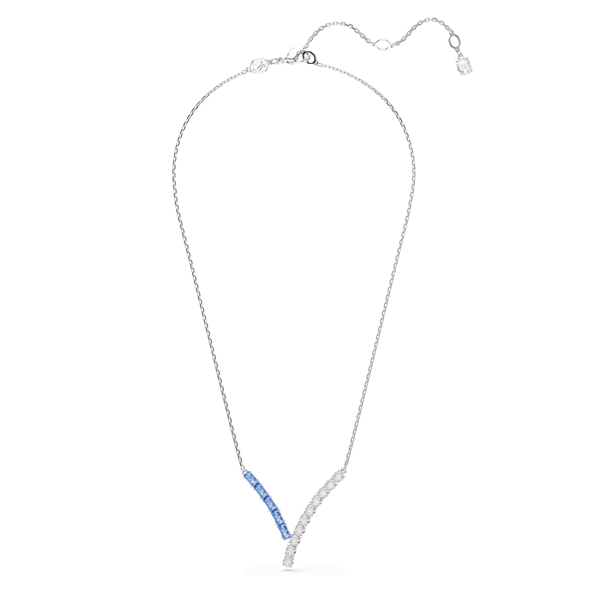 Swarovski Matrix Pendant Mixed cuts, Blue, Rhodium plated — view 2
