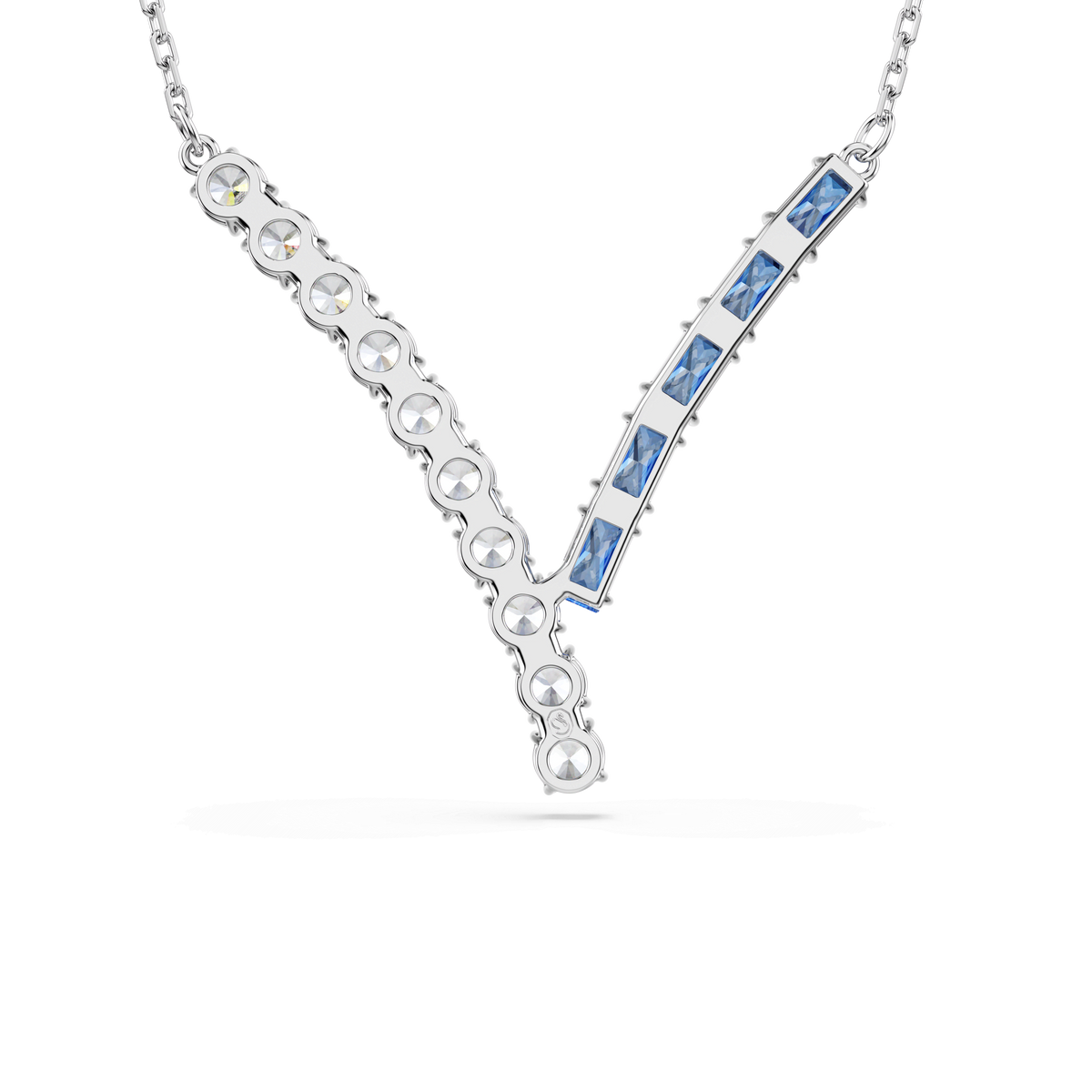 Swarovski Matrix Pendant Mixed cuts, Blue, Rhodium plated — view 5