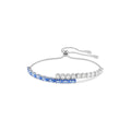 Swarovski Matrix bangle Mixed cuts, Blue, Rhodium plated
