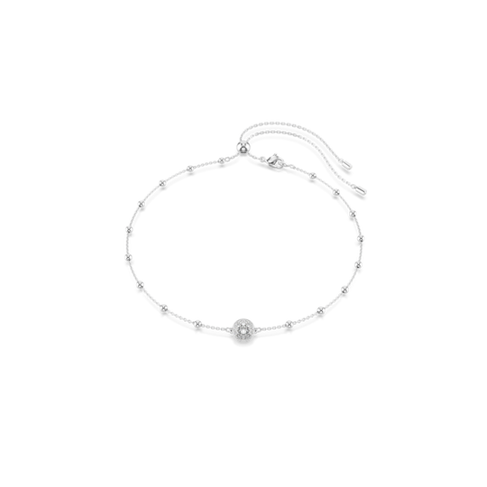 Swarovski Una Angelic pendant, Round cut, Double sided motifs, White, Rhodium plated