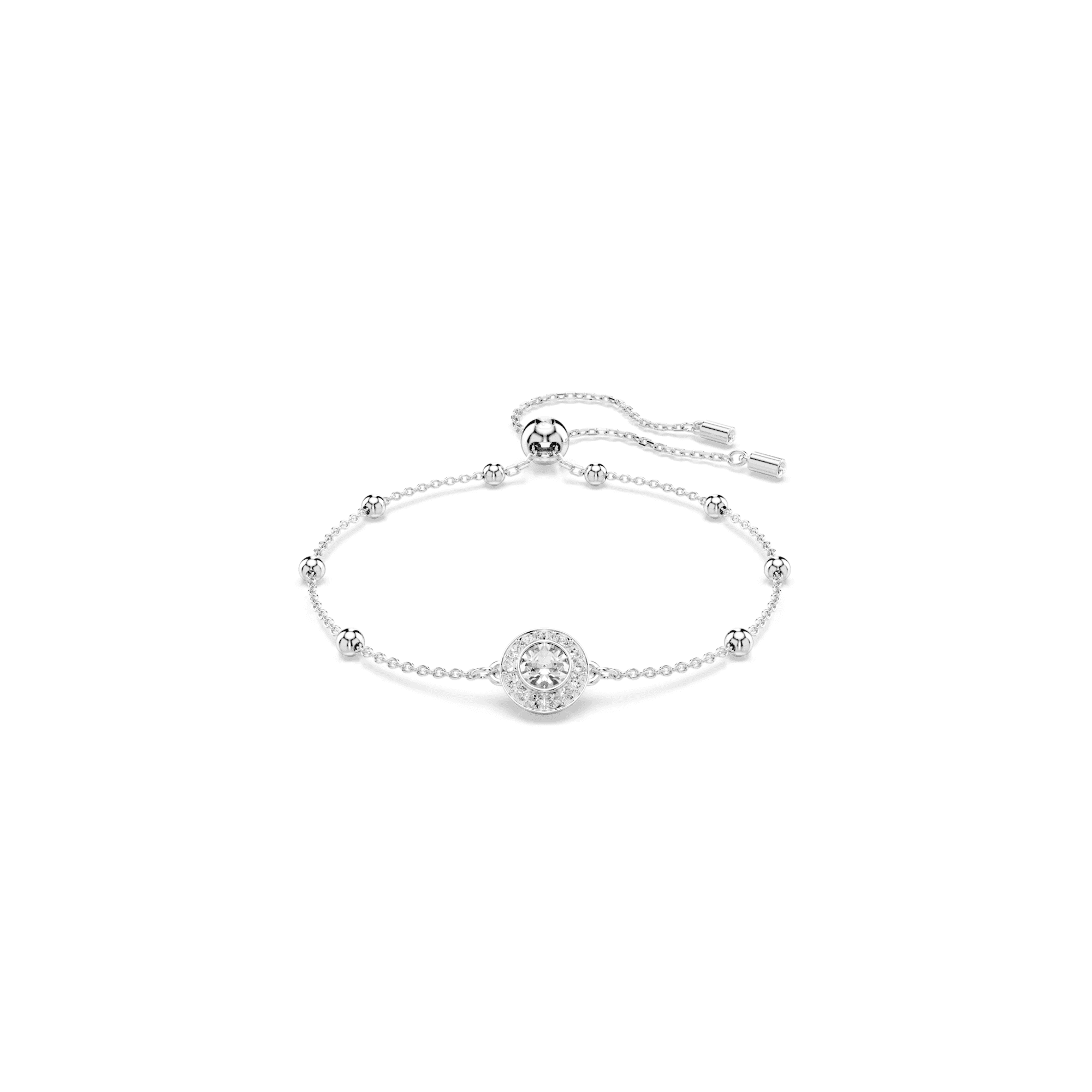 Swarovski Una Angelic Round Cut White Bracelet, Rhodium plated — view 2