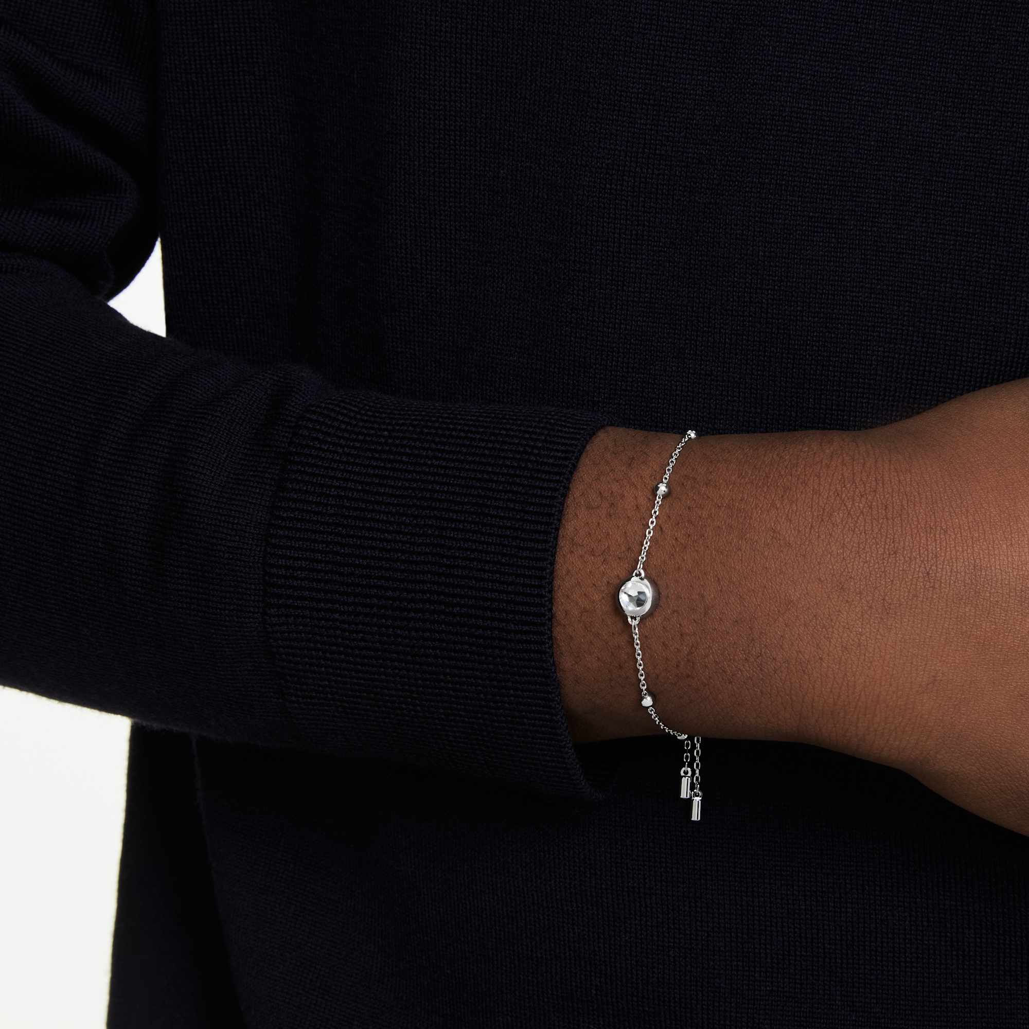 Swarovski Una Angelic Round Cut White Bracelet, Rhodium plated — view 4