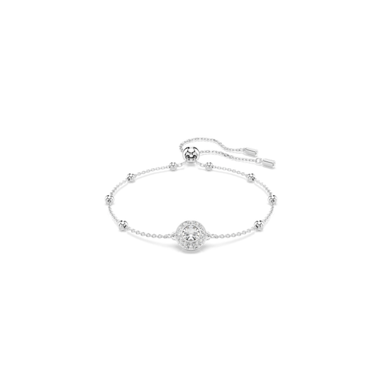 Swarovski Una Angelic Round Cut White Bracelet, Rhodium plated