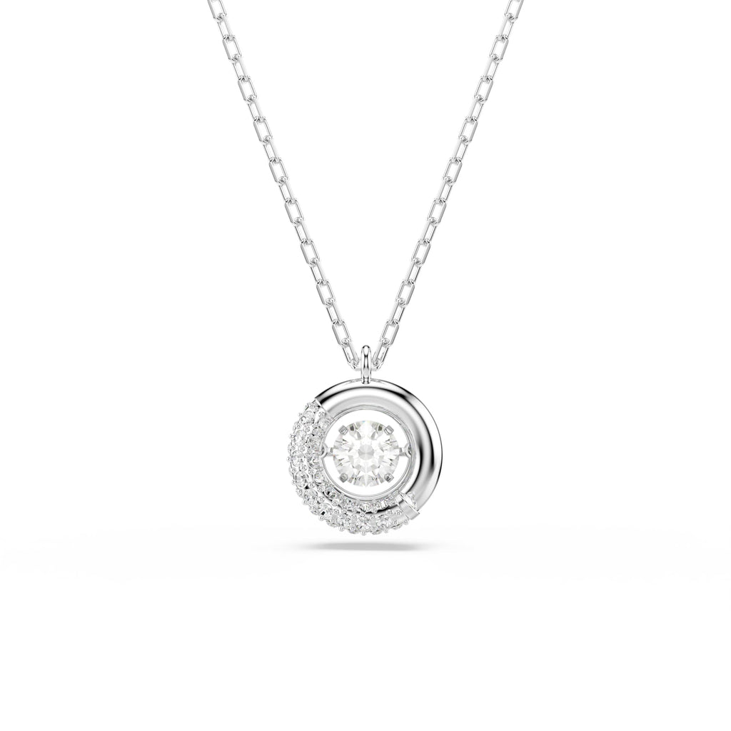 Swarovski Dextera Pendant Round Cut, White, Rhodium Plated — view 2
