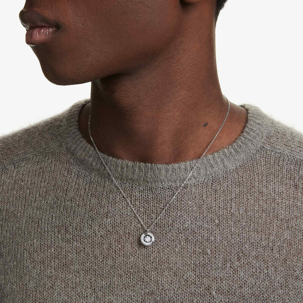 Swarovski Dextera Pendant Round Cut, White, Rhodium Plated — view 3