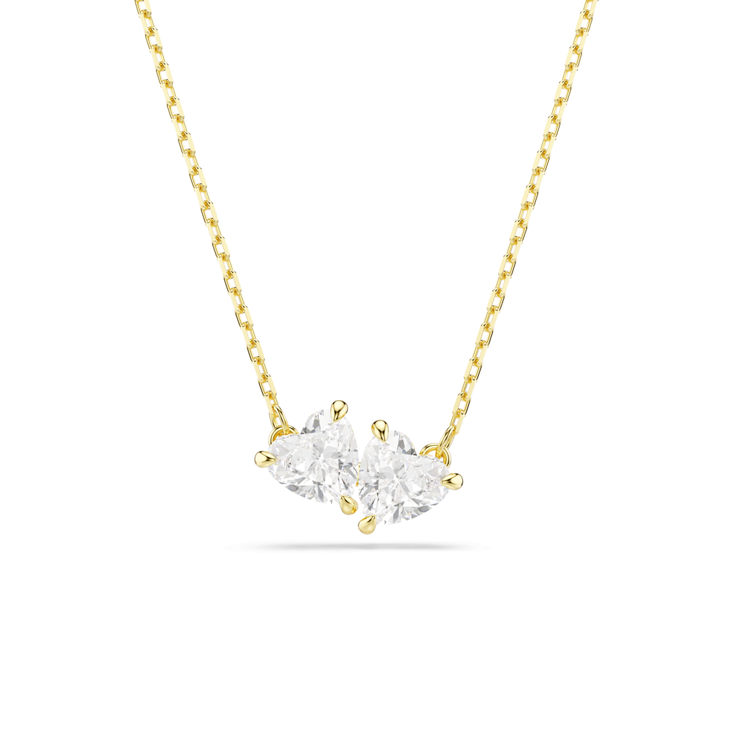 Swarovski Mesmera Attract Hearts Crystal Necklace Rhodium Plated