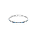 Swarovski Imber Emily Tennis Bracelet Round Cut, Blue, Rhodium Plated