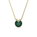Swarovski Bella V Pendant Round Cut, Green, Gold-tone plated