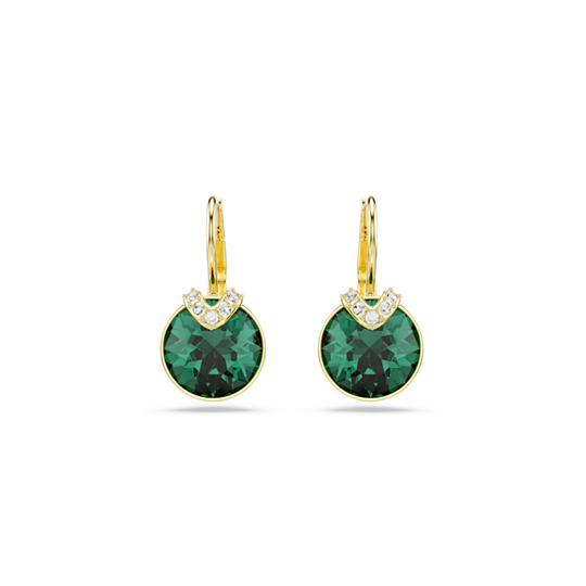 Swarovski Bella V Green Drop Earrings Gold Plated
