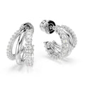 Swarovski Hyperbola Three Mini Loop Mixed Cuts Hoop Earrings