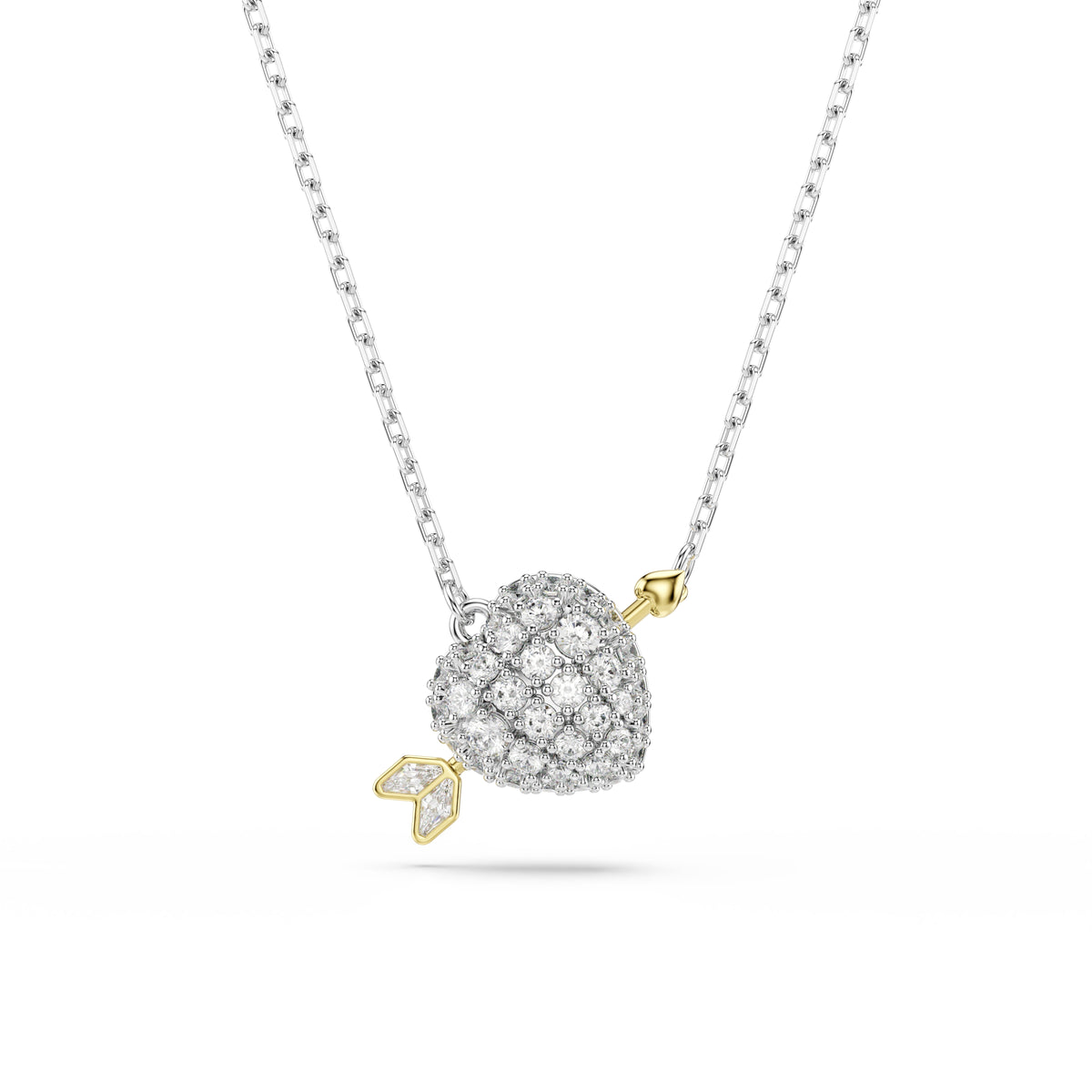 Swarovski Two-Tone Idyllia Pave' Heart With Arrow Necklace 5737291