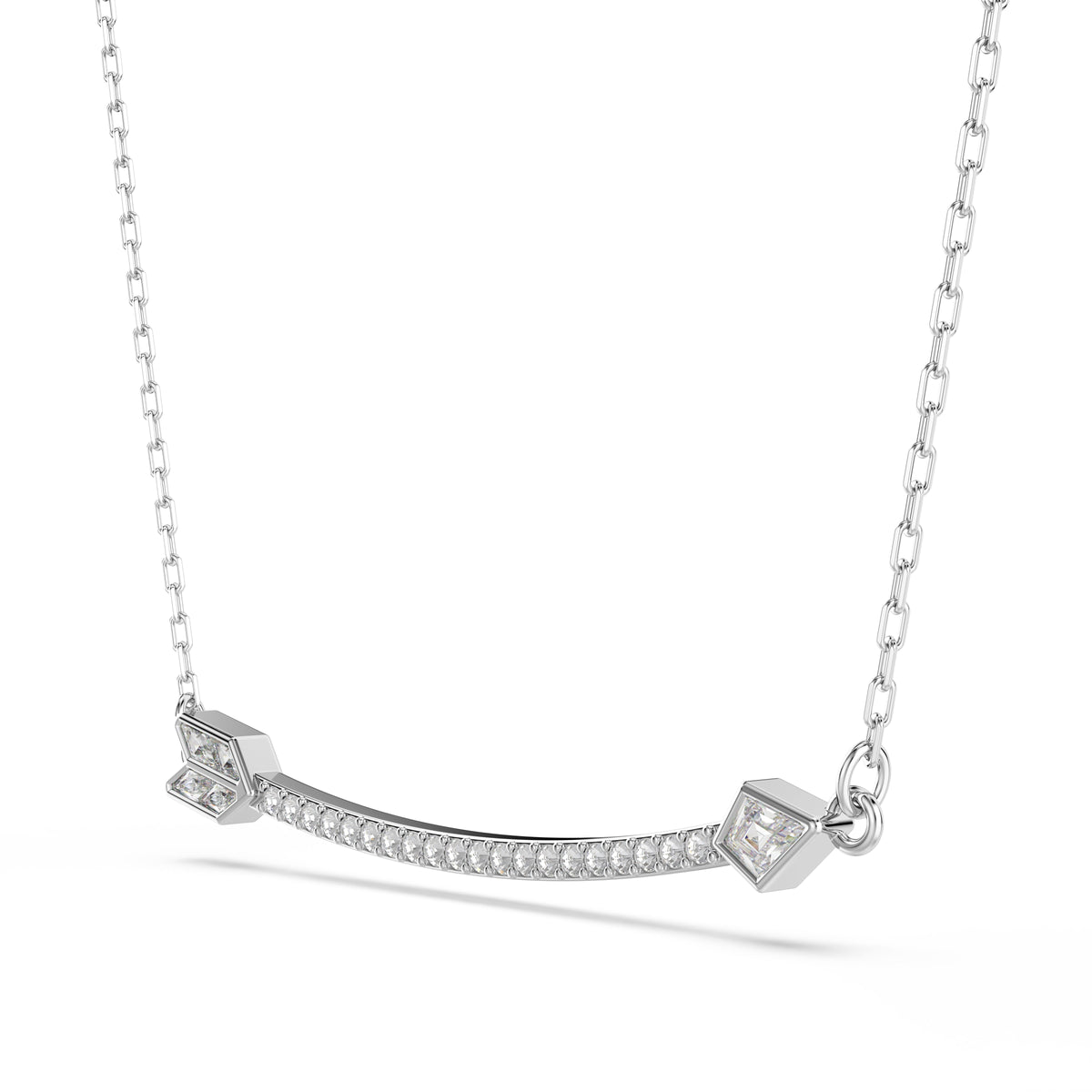 Swarovski Idyllia Rhodium Plated Arrow Necklace — view 3