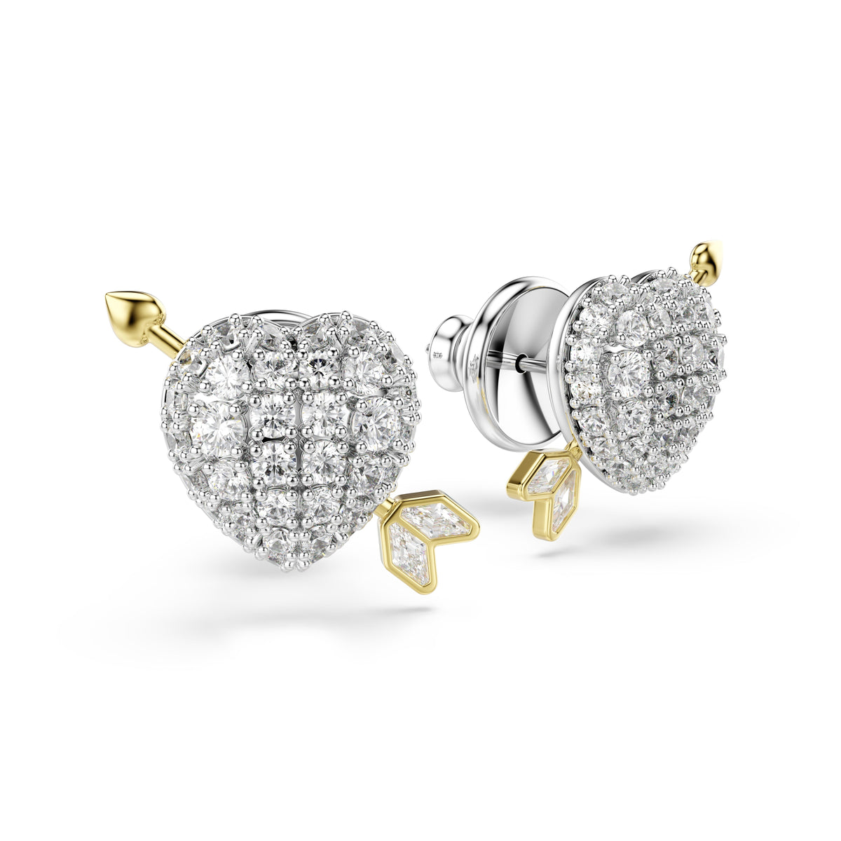 Swarovski Idyllia Heart With Arrow Stud Earrings — view 3