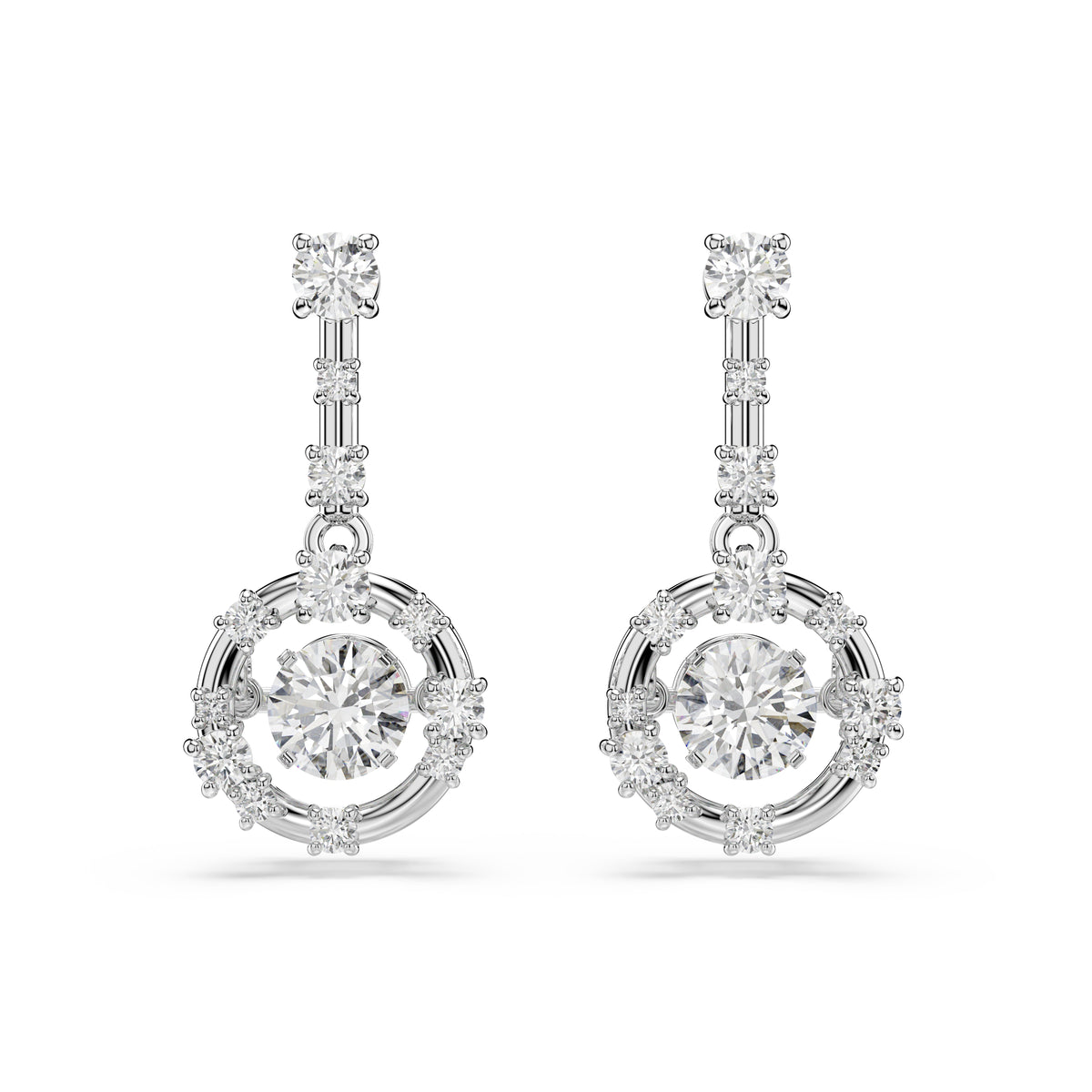 Swarovski Constella Drop Earrings With Dancing Stone
