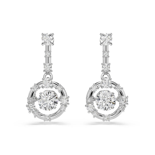 Swarovski Constella Drop Earrings With Dancing Stone