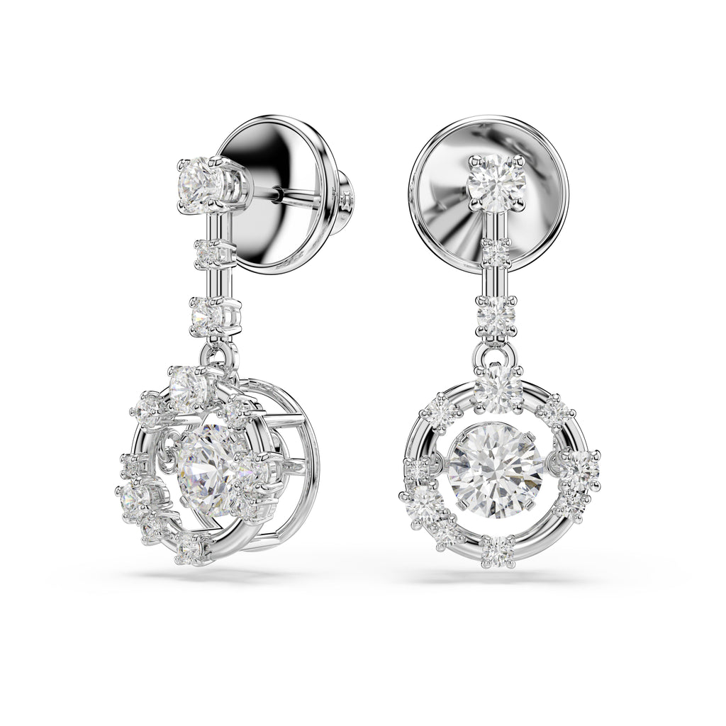 Swarovski Constella Drop Earrings With Dancing Stone — view 2