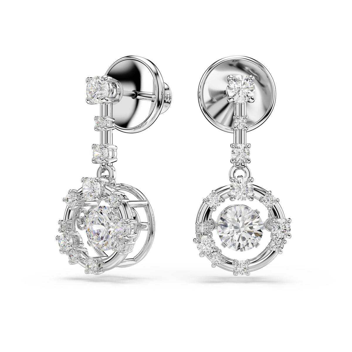Swarovski Constella Drop Earrings With Dancing Stone — view 2