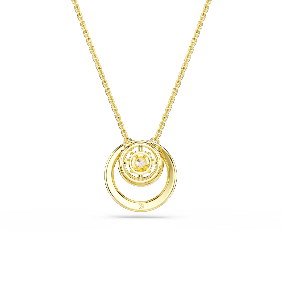 Swarovski Hyperbola Circles Crystal Necklace With Dancing Stone Gold Plated — view 5