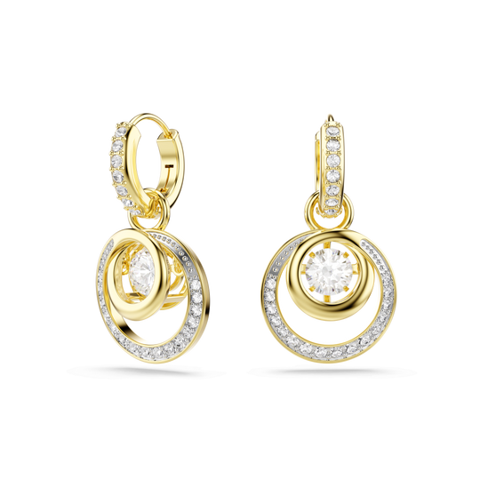 Swarovski Hyperbola Circles Drop Earrings With Dancing Stone