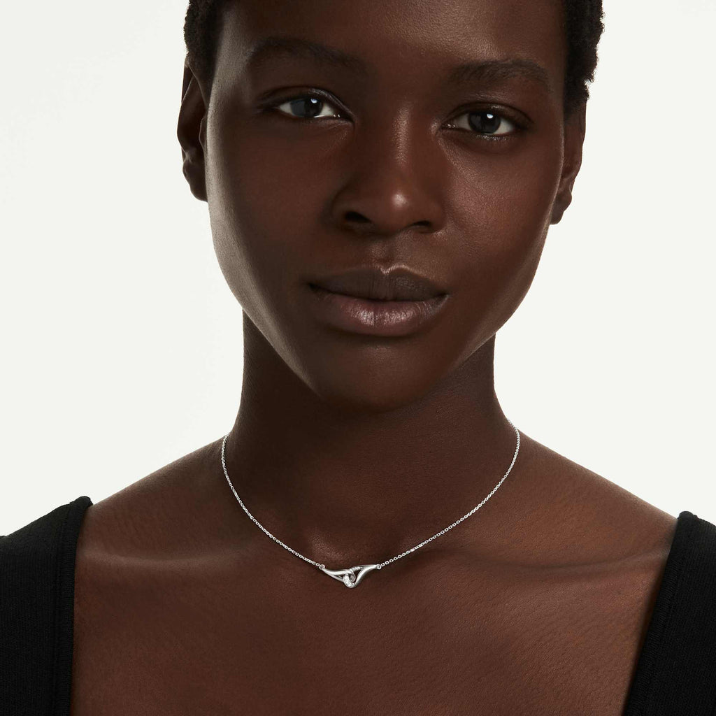 Swarovski Classica Silver Interlocking Zirconia Necklace 5740343 — view 2