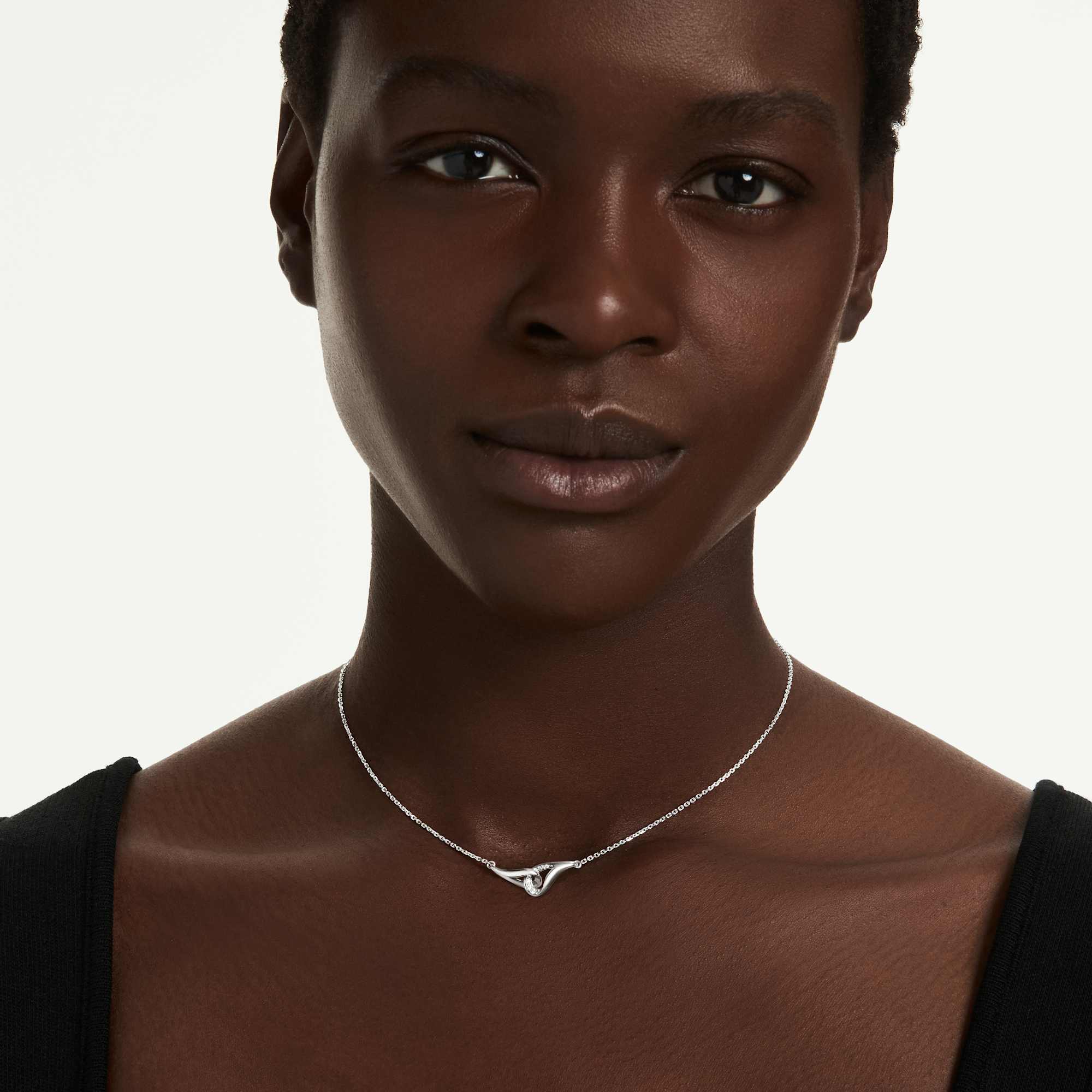 Swarovski Classica Silver Interlocking Zirconia Necklace 5740343 — view 2