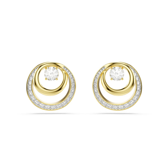 Swarovski Hyperbola Circles Stud Earrings With Dancing Stone