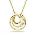 Swarovski Hyperbola Circles With Dancing Stone Crystal Necklace Rhodium Plated