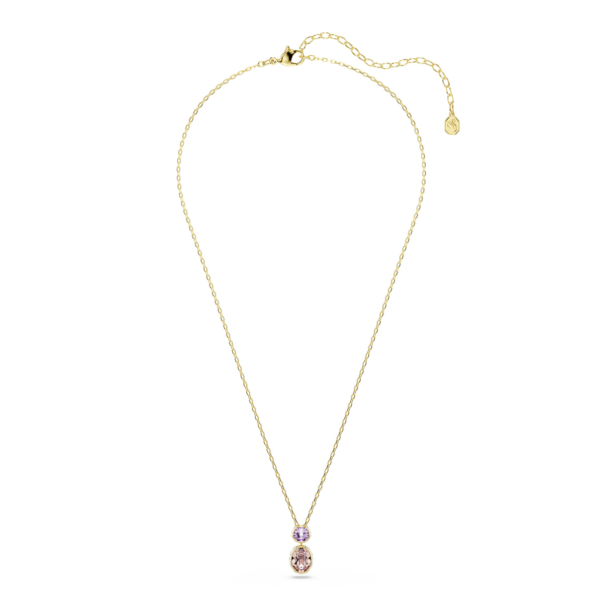 Swarovski Chroma Mixed Cuts Multicoloured Reversible Crystal Necklace Gold Plated — view 2