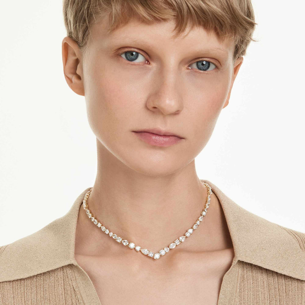 Swarovski Mesmera Mixed Cuts Crystal Necklace Gold Plated — view 3