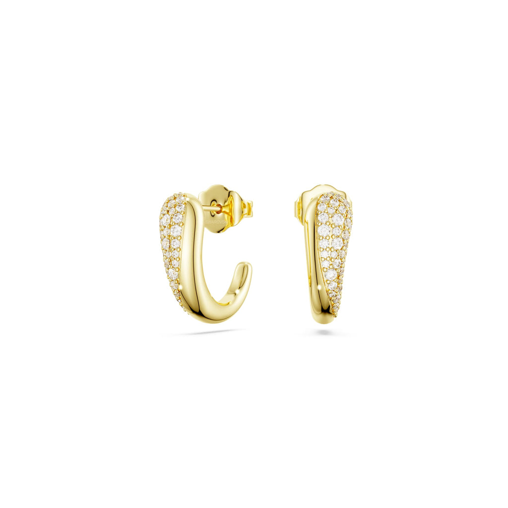 Swarovski Classica Silver Gold Tone Zirconia Earrings 5745020