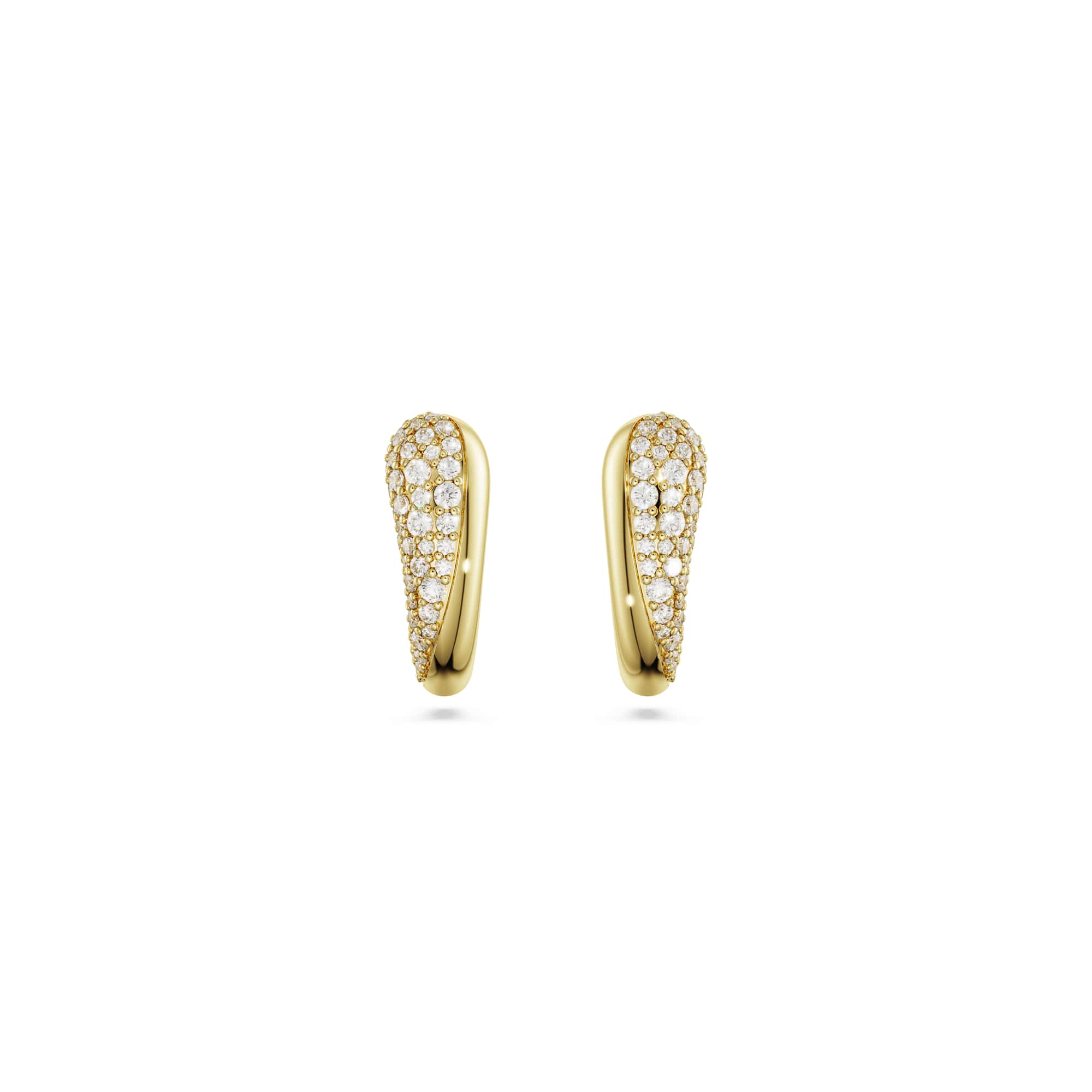 Swarovski Classica Silver Gold Tone Zirconia Earrings 5745020