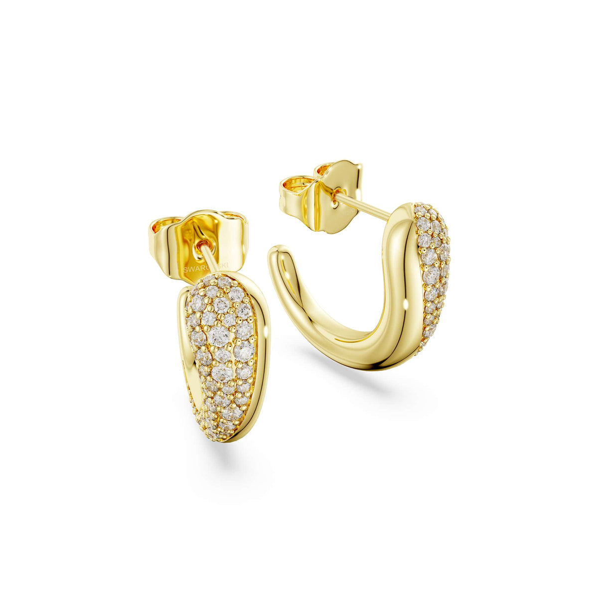 Swarovski Classica Silver Gold Tone Zirconia Earrings 5745020