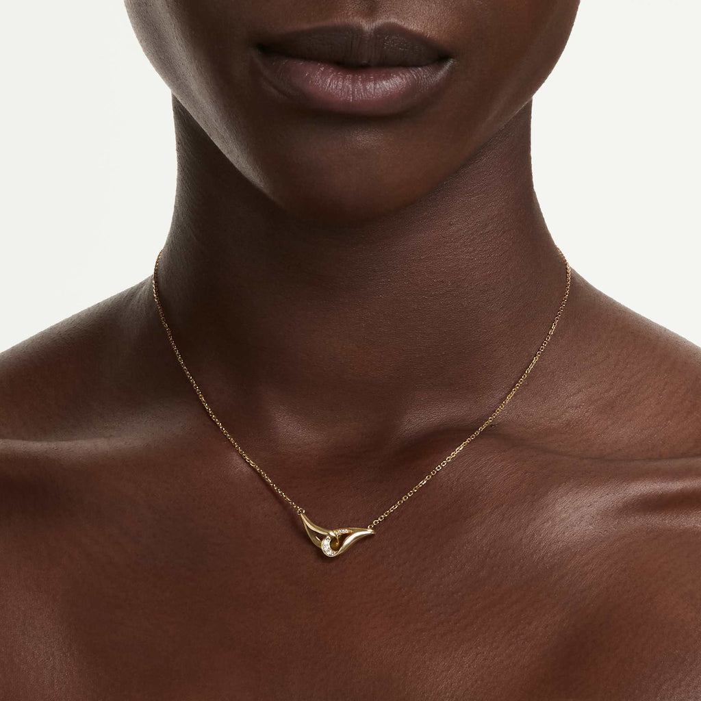 Swarovski Classica Silver Gold Tone Interlocking Zirconia Necklace 5745560 — view 2