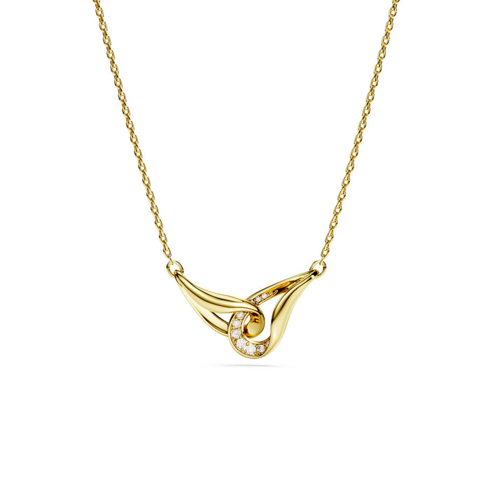 Swarovski Classica Sterling Silver Gold Tone Interlocking Zirconia Necklace 5745560