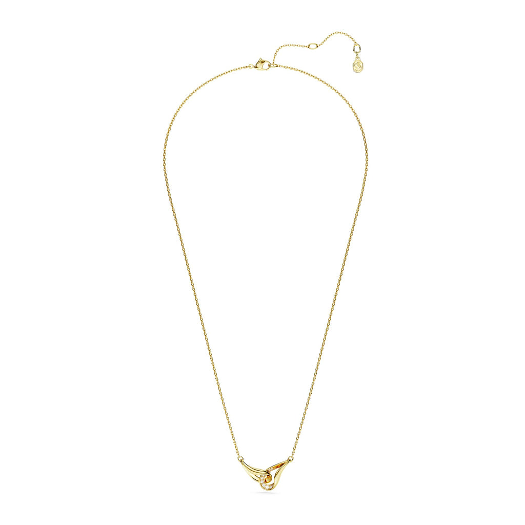 Swarovski Classica Silver Gold Tone Interlocking Zirconia Necklace 5745560