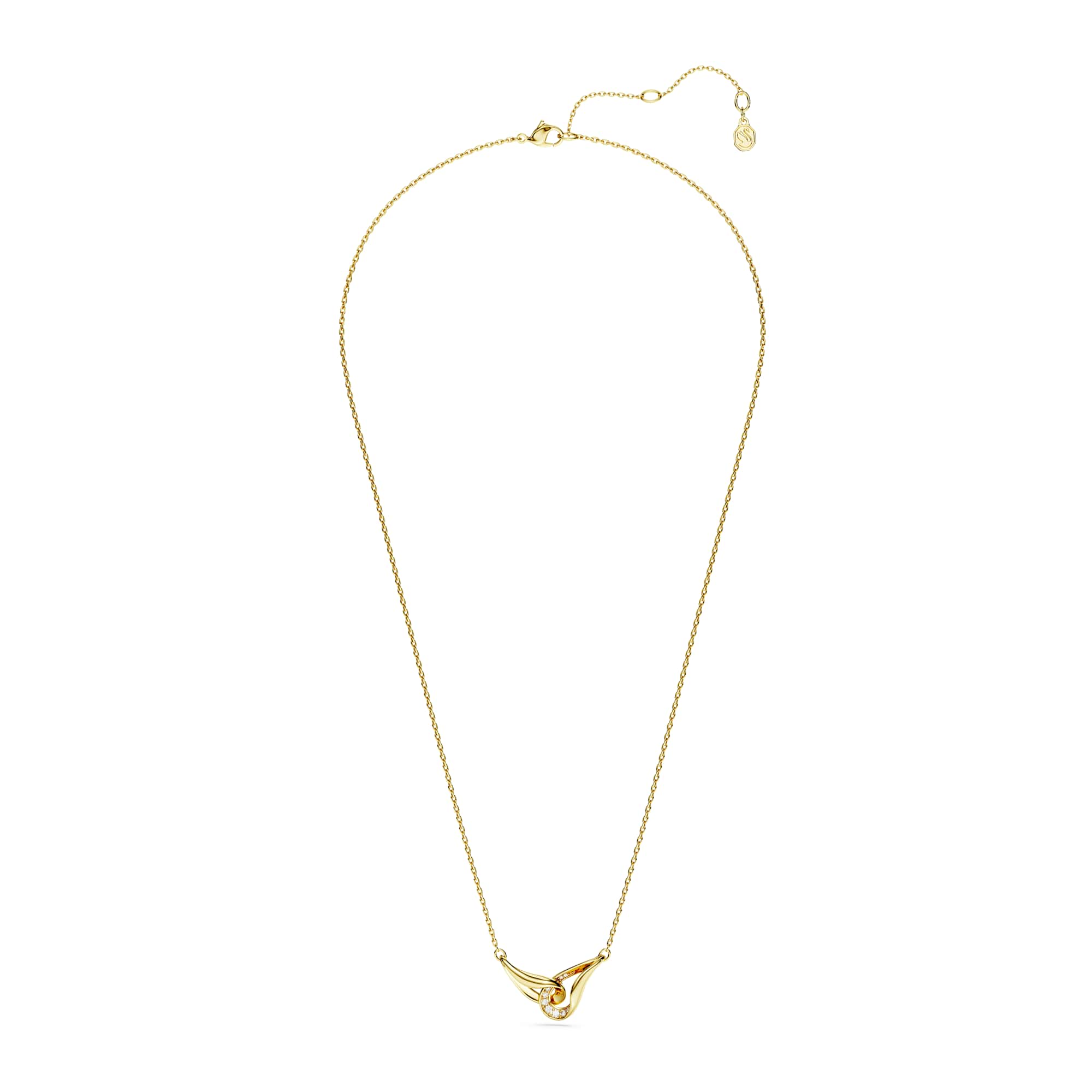 Swarovski Classica Silver Gold Tone Interlocking Zirconia Necklace 5745560