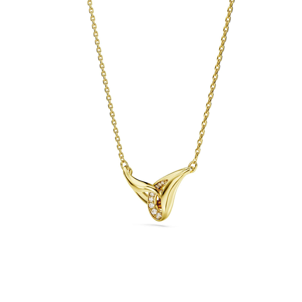 Swarovski Classica Silver Gold Tone Interlocking Zirconia Necklace 5745560