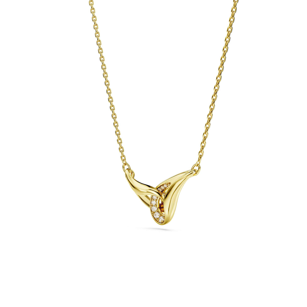 Swarovski Classica Silver Gold Tone Interlocking Zirconia Necklace 5745560