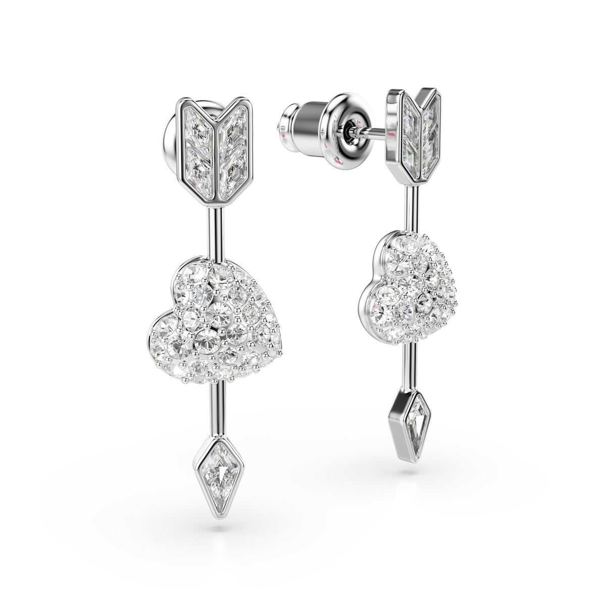 Swarovski Idyllia Heart With Arrow Earrings — view 3