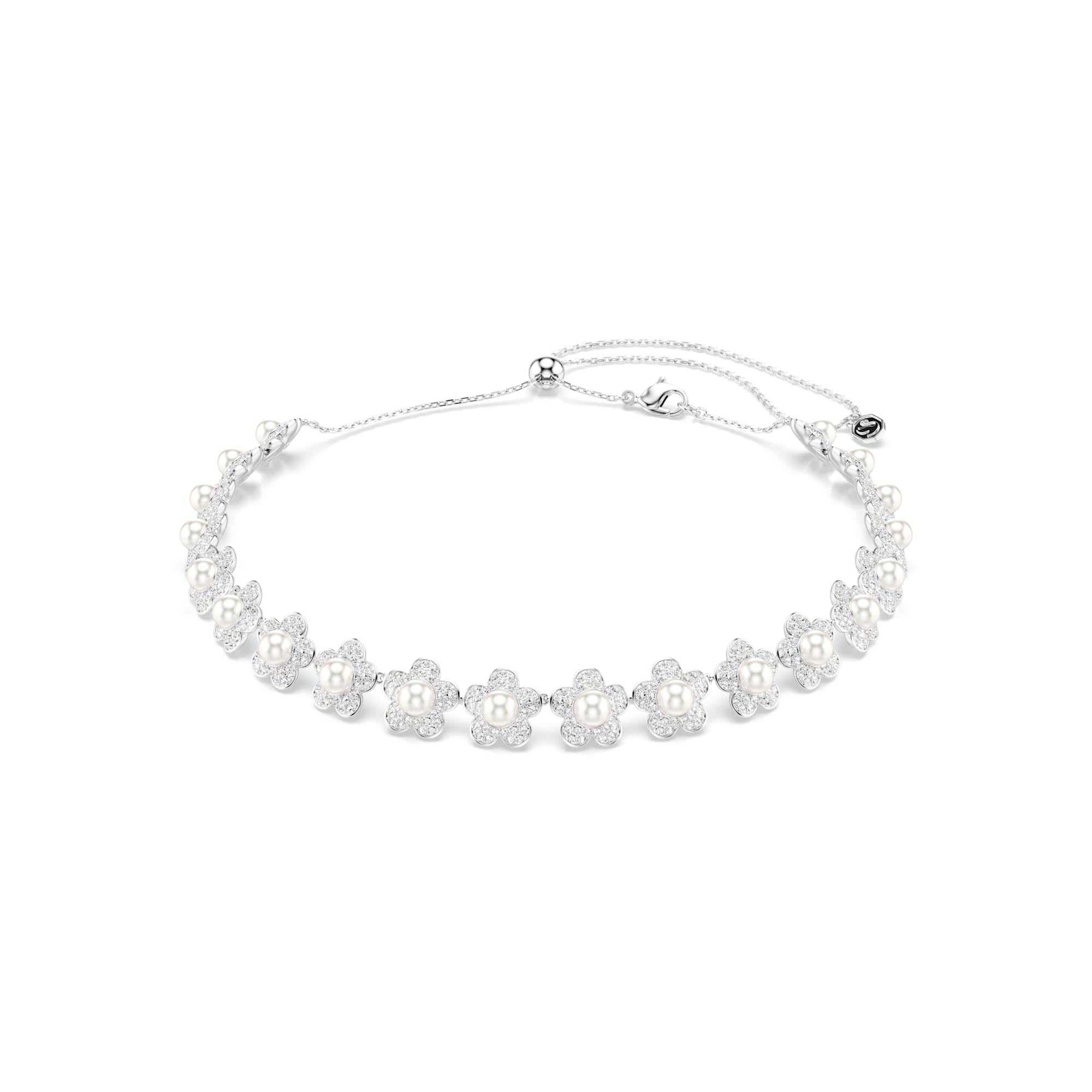 Swarovski Ariana Grande x Flower and Pearl Crystal Choker Necklace — view 2