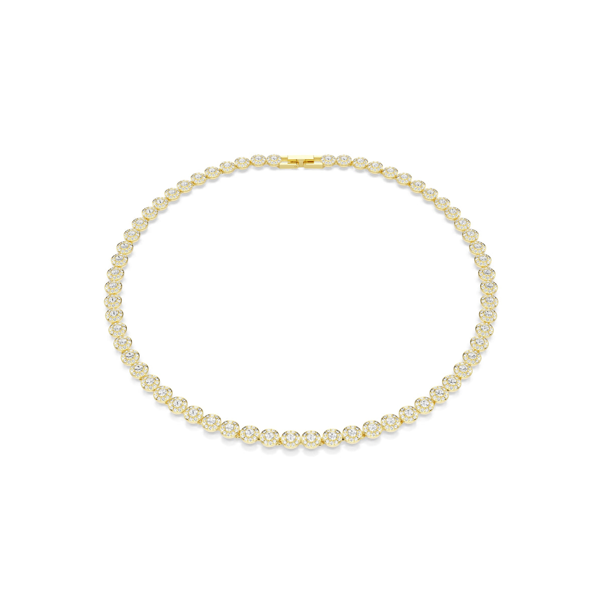 Swarovski Una Angelic Round Cut Crystal Necklace Gold Plated