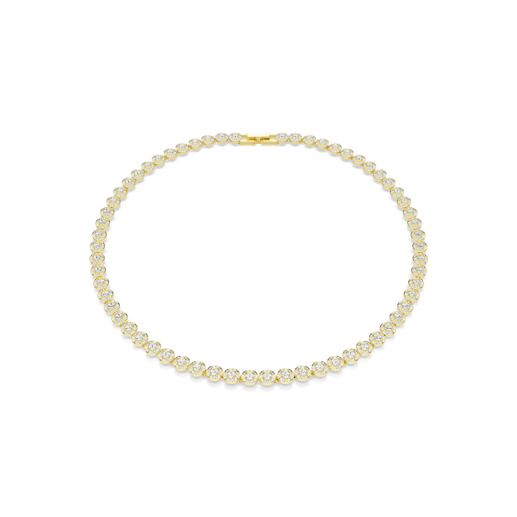Swarovski Una Angelic Round Cut Crystal Necklace Gold Plated