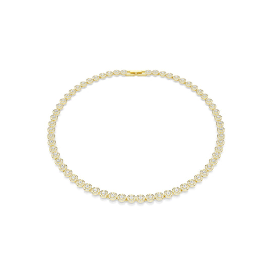Swarovski Una Angelic Round Cut Crystal Necklace Gold Plated