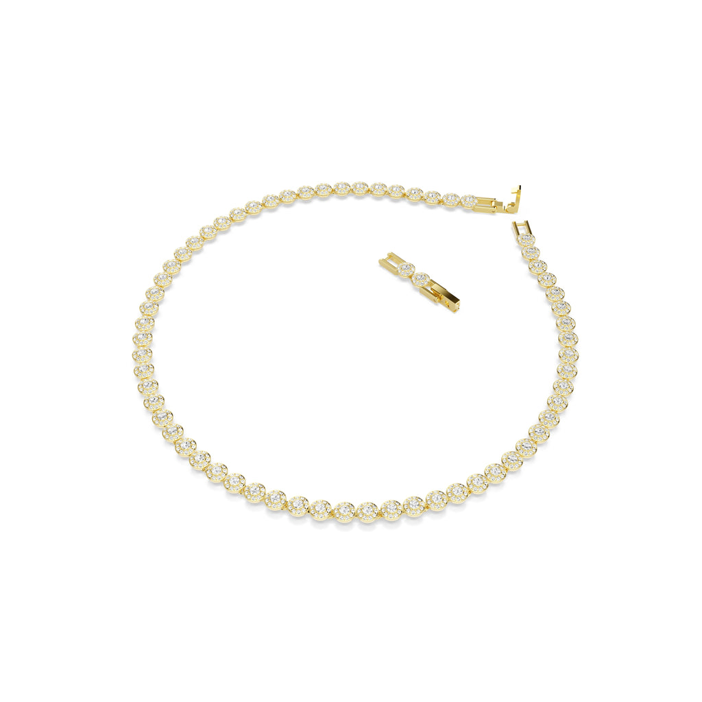 Swarovski Una Angelic Round Cut Crystal Necklace Gold Plated — view 3
