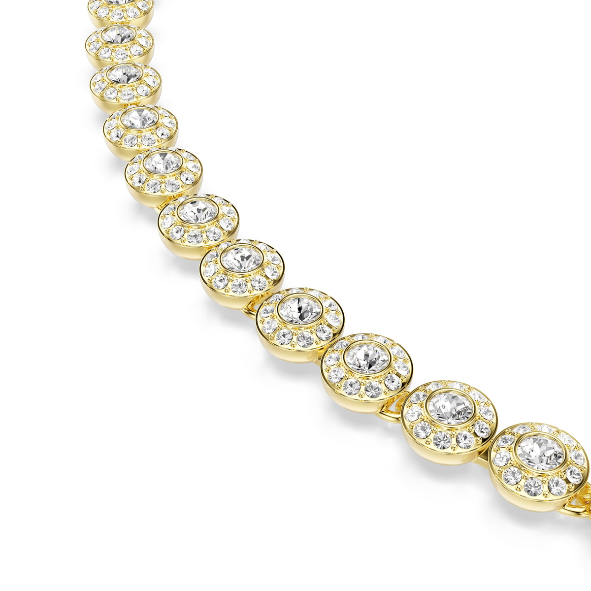 Swarovski Una Angelic Round Cut Crystal Necklace Gold Plated — view 4