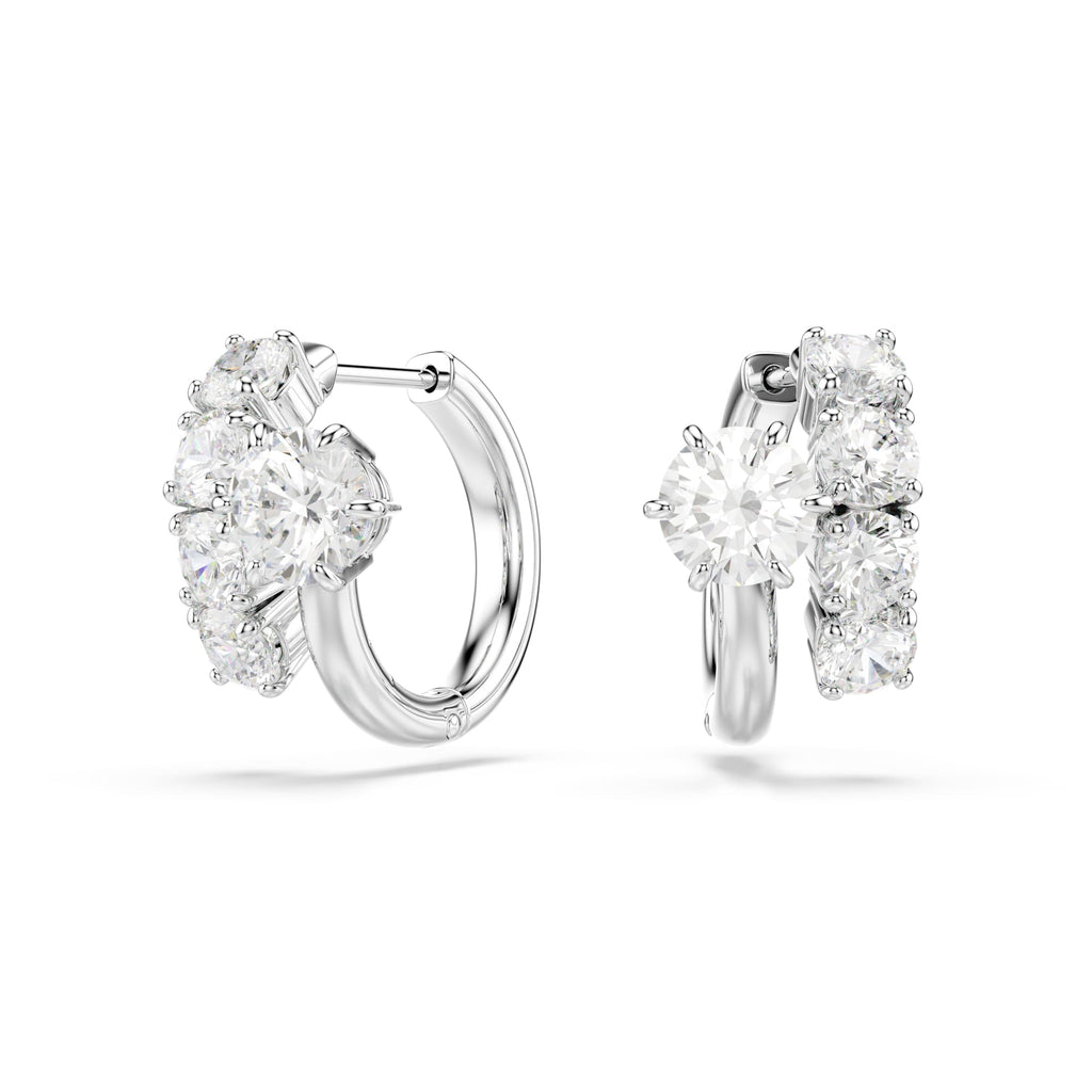 Swarovski Matrix Round Cut Hoop Earrings 5753572 — view 2