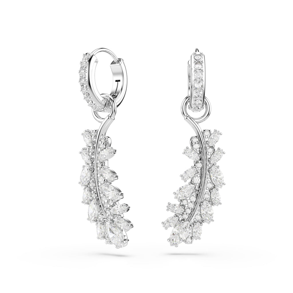 Swarovski Vienna Feather Hoop Drop Earrings 5754272