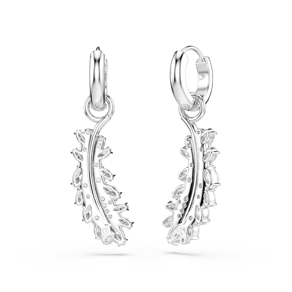Swarovski Vienna Feather Hoop Drop Earrings 5754272