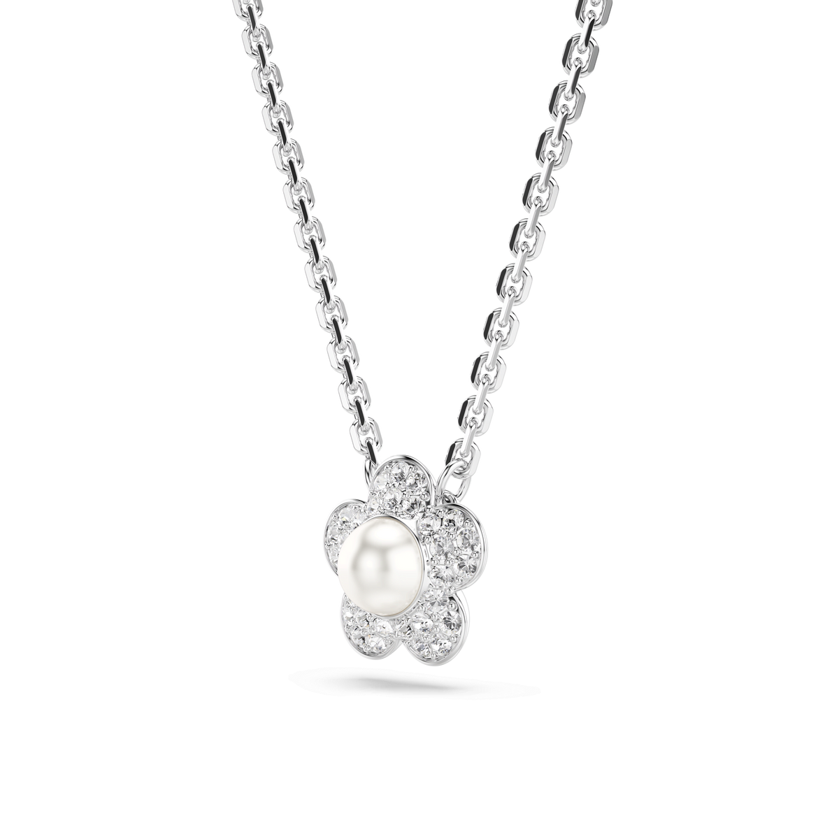 Swarovski Ariana Grande x Flower and Pearl Crystal Pendant Necklace — view 3